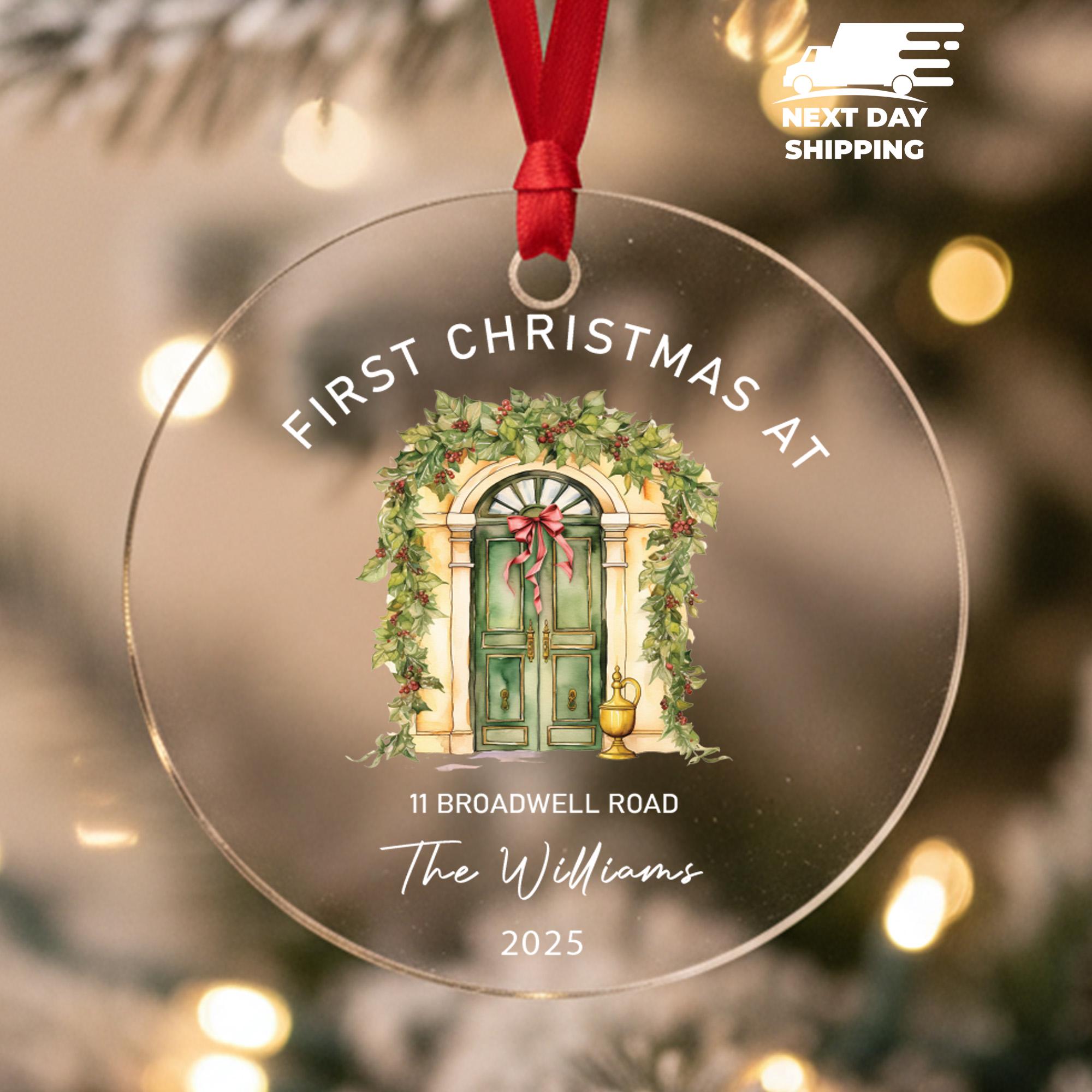 Personalized First Christmas New Home Ornament, Family Keepsake
