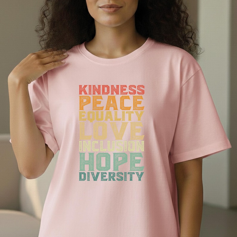 Kindness Peace Equality Love DTF Transfer, Retro Inclusion Hope Diversity Heat Press Transfer, Vintage Inspirational Social Justice Art image 19