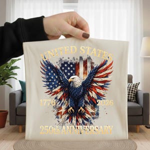 United States 250th Anniversary DTF Transfer, 1776 2026 Patriotic Eagle Print, America 250 Independence Day Ready to Press Design image 11