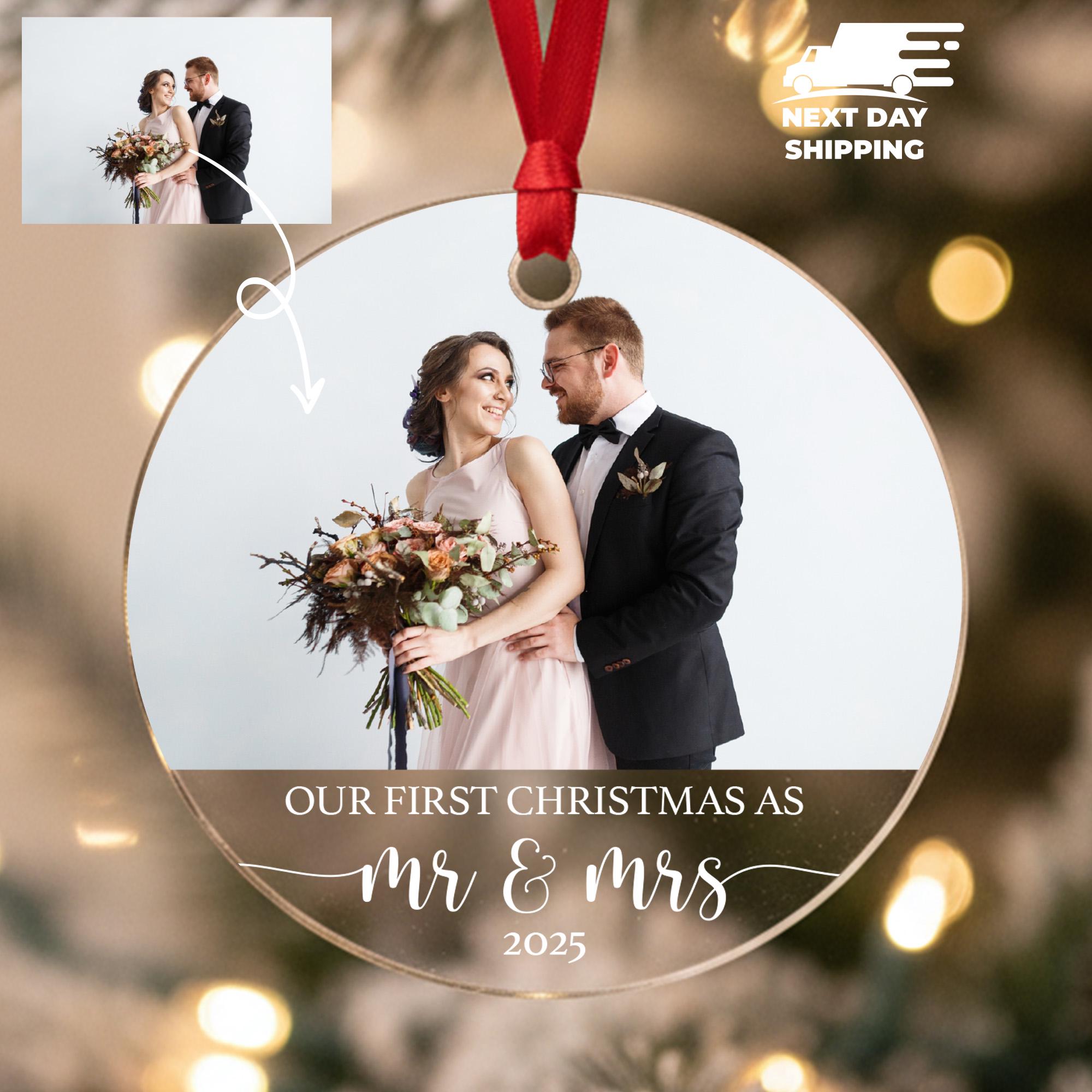 Personalized Photo Ornament • Our First Christmas Keepsake