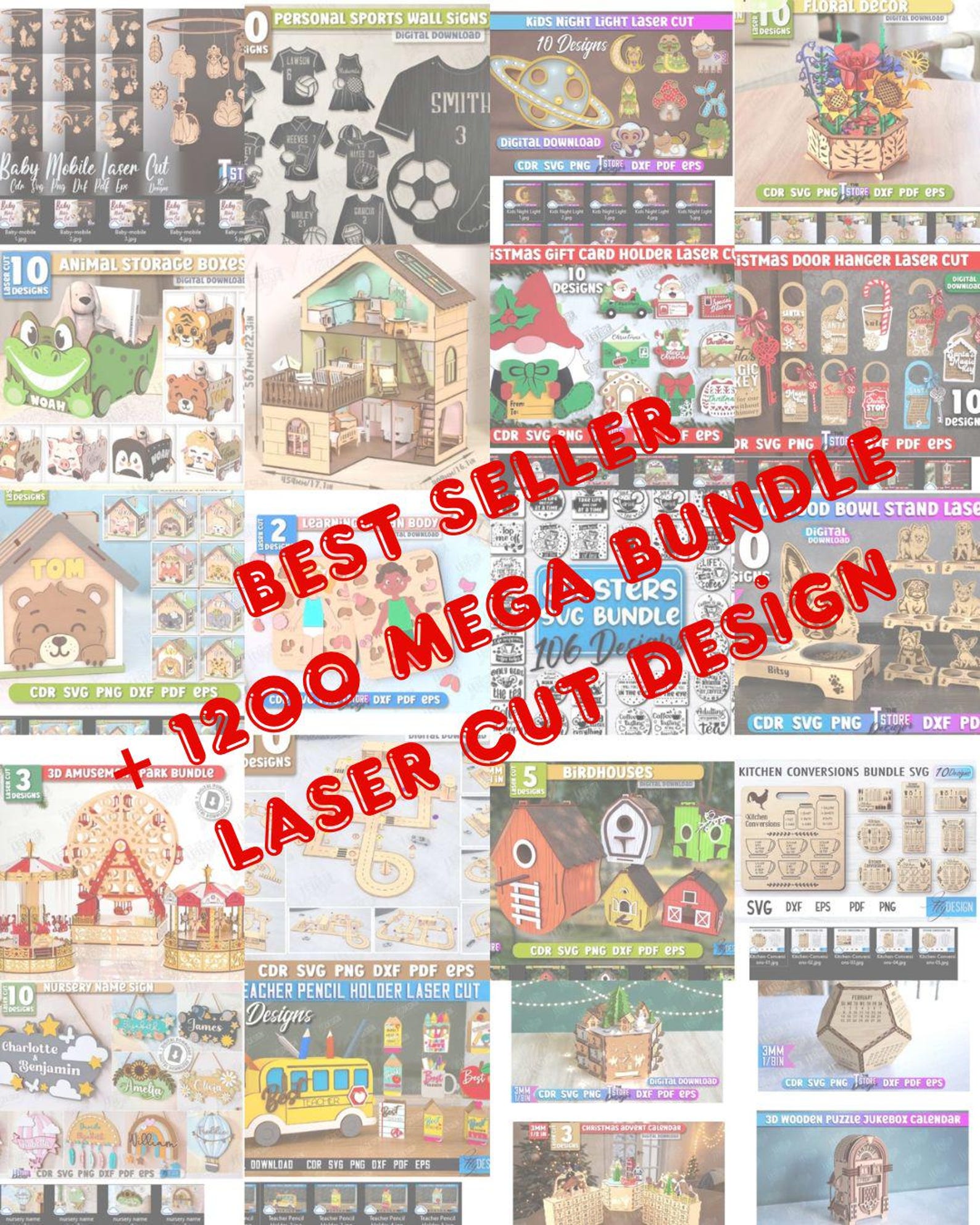 Cnc Router Svg 1200+ Laser Cut File Designs, CNC Router, SVG DXF (digital Download) - Etsy