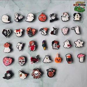 Ghost Spooky PVC Clog Charms, Rubber Accessories For Clog Shoes, Gift Shoe Decorations, DIY Clog Shoe Charms, 32pc Shoe Charms