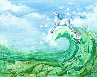 Fantasy Art Print Kelpie 5x7 Open Edition Print Fantasy Etsy