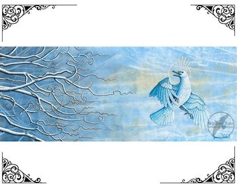 Surreal Art Print- The Herald of Winter - 8.5x11 Open Edition Print - Fantasy Surreal Bird Art