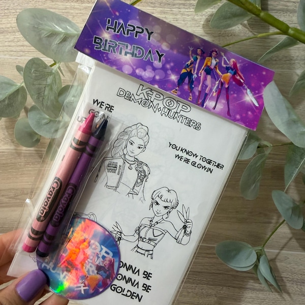 K-POP - -sticker coloring sheets, party favors, goodie bags, gifts