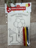 Party favors-red - street-personalized-- character- customized party favors- coloring sticker sheets- 1st birthday