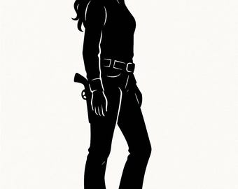 Cowgirl Silhouette SVG PNG | Western Cowgirl Clipart | Rodeo Woman Line Art | Country Digital Download for Cricut