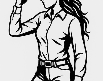 Cowgirl tipping hat svg | western cowgirl silhouette png | country girl clipart for cricut | rodeo cowgirl cut file digital download