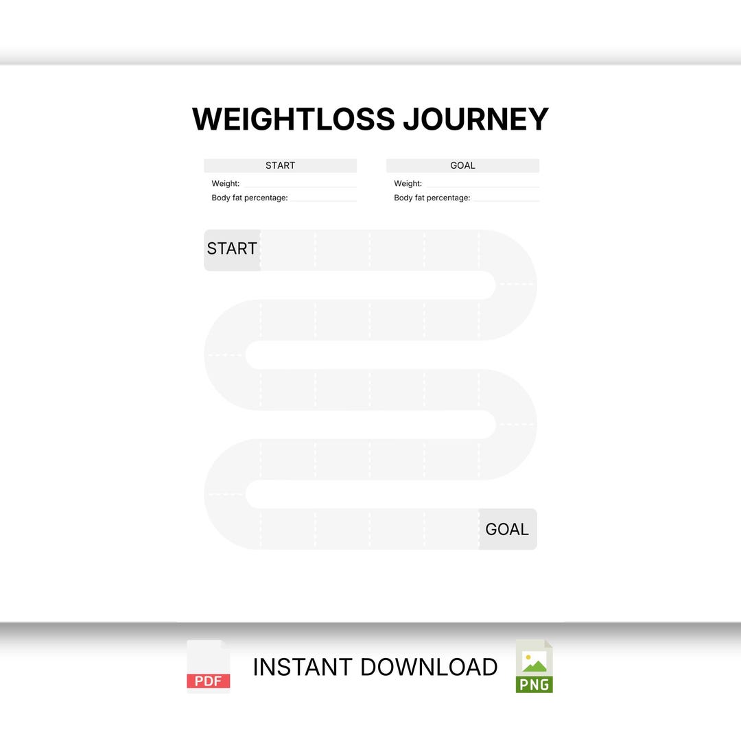 Weight Loss Journey Printable • Minimalist Progress Tracker (PDF) - Etsy
