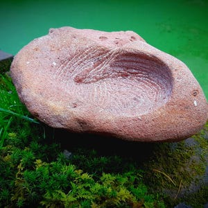 Maceta única para bonsáis hecha de piedra natural – pieza artesanal única – maceta de arenisca para bonsáis, musgo y arte de jardín.