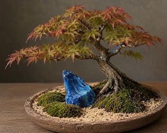 Bonsai Blaufeuer-Steine – 5 ausgewählte Einzelstücke für Bonsai, Diorama, Miniaturwelt & Deko