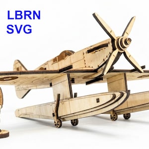 Archivos cortados por láser del hidroavión Spitfire Mk VB. Modelo de rompecabezas 3D de avión a escala 1:48. Hélice de goma elástica. Hidroavión de la Segunda Guerra Mundial, listo para CNC.