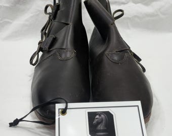 Natural Brown Leather Medieval Boots, Renaissance Viking Pirate Style