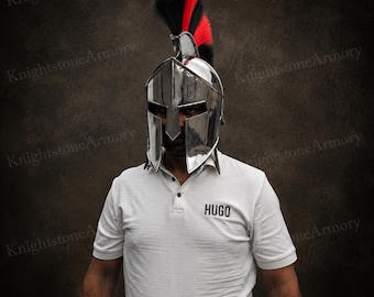 Roman spartan helmet with long plume King Leonidas 300 style Cosplay costume