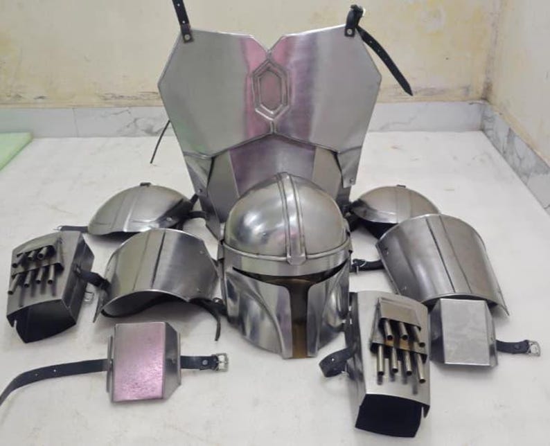 Mandalorian Inspired Full Beskar Armor Set Din Djarin Cosplay Costume Star Wars Bounty Hunter Outfit Wearable Kit image 4