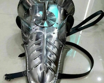 Medieval Steel Horse Armor Chanfron  Hand-Forged Equestrian Face Guard Spiked War Horse Plate