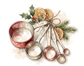 11 Vintage Baking Clipart, Watercolor Kitchen Tools, Vintage Recipe Card, High Quality JPGs, Paper Craft, Junk Journal, Digital Download