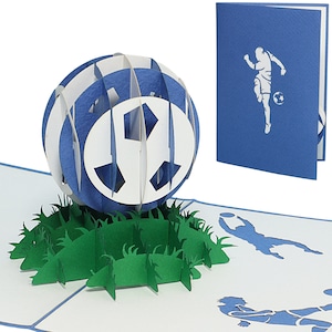 LIN17550, LINPopUp®, carte pop up football, anniversaire, cartes de vœux 3D football, Schalke, Hambourg, carte football Schalke, N306