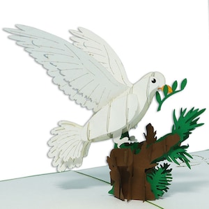 LIN17766, LINPopUp®, Pop - Up 3D Karte, Glückwunschkarte zur Kommunion, Konfirmation, Taube, N715