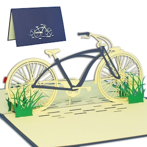 LIN17073, LINPopUp®, tarjetas emergentes, 3D, bicicleta, tarjetas de felicitación, tarjetas de regalo, tarjetas de cumpleaños, Venlo, bicicleta para hombres, N154