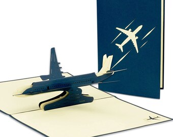 LIN17181, LINPopUp®, POP UP Card 3D Voucher Card for Travel, City Trip, Flight Holiday - Birthday Card - Folding Card, N147