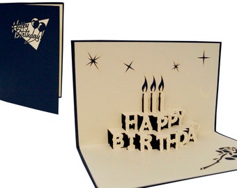 LIN17143, LINPopUp®, Carte 3D Pop Up, Carte d'anniversaire, Carte de vœux, N1