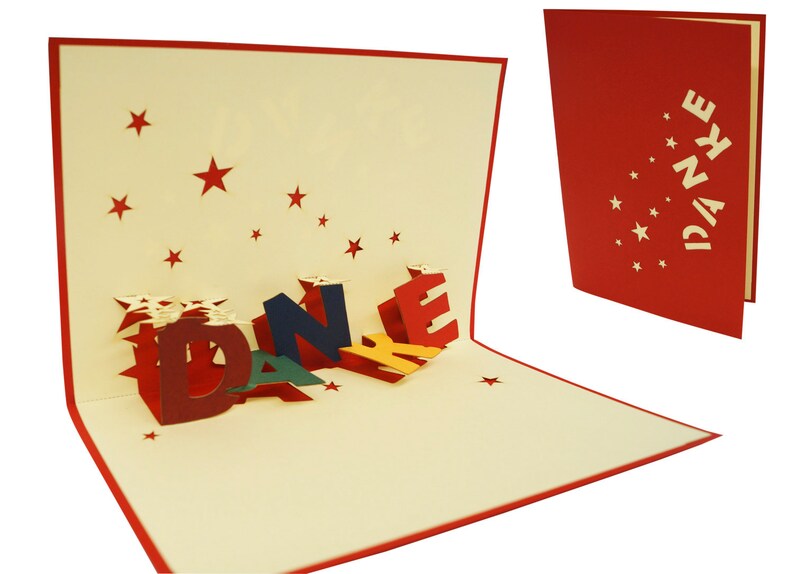 Pop Up 3D Karte Gl\u00fcckwunschkarte Danksagung N30 LIN17719