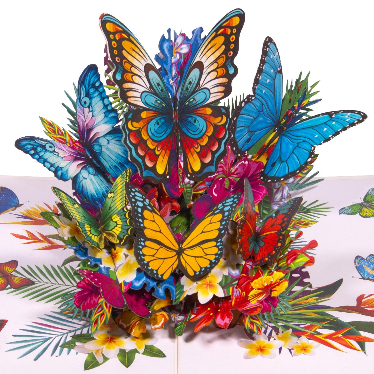 Pop-up card butterflies - 3D birthday card for wife, girlfriend, mother, colleague, get well soon, wedding, gift, LIN17869, LINPopUp®, N52