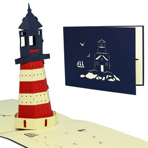 LIN17184, LINPopUp®, Pop Up Card, Birthday Card, Greeting Card, Lighthouse, Gift Card, Money Gift, Lighthouse Card, N119