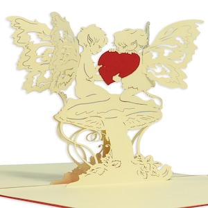LIN17207, LINPopUp®, Tarjetas POP Up San Valentín, Tarjeta Pop Up Amor, Boda, Tarjetas Plegadas San Valentín, Regalo Dinero, Ángel, N59