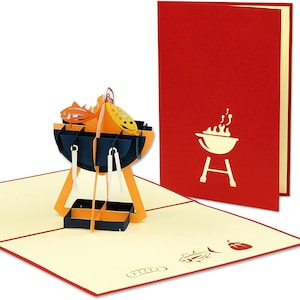 LIN17499, LINPopUp®, POP UP Card - Biglietto di compleanno 3D per gli appassionati di barbecue, Garden Party Barbecue Party - Biglietto d'invito - Biglietto pieghevole, N272