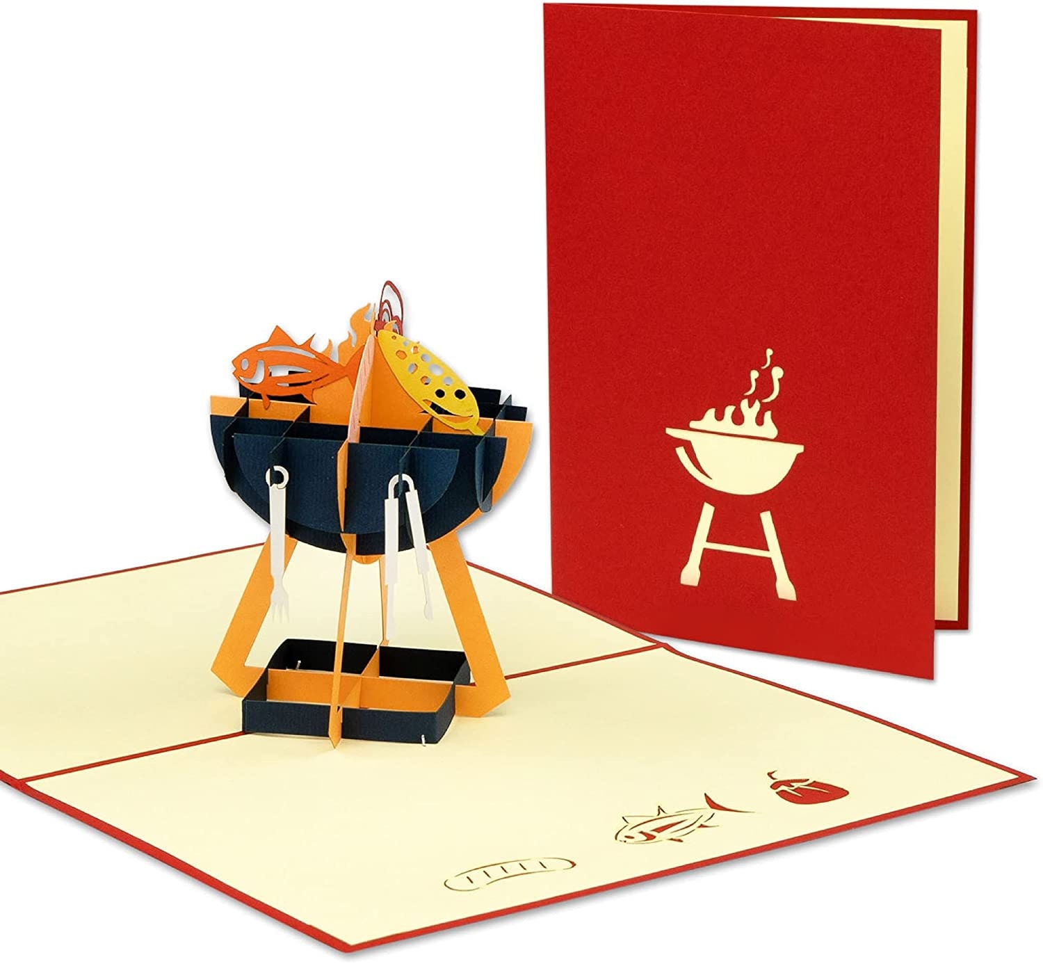 ぽっぷ LIN17499, Linpopup®, POP UP Card - 3D Birthday Card for BBQ
