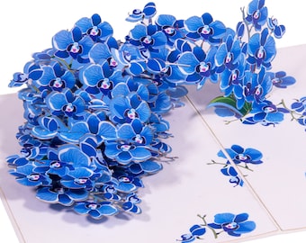 Carte pop-up 3D fleur, carte fleurie, orchidée, carte de voeux fleur, carte de fête des mères, carte d'anniversaire, guérissez vite, LIN17853, LINPopUp®, N309