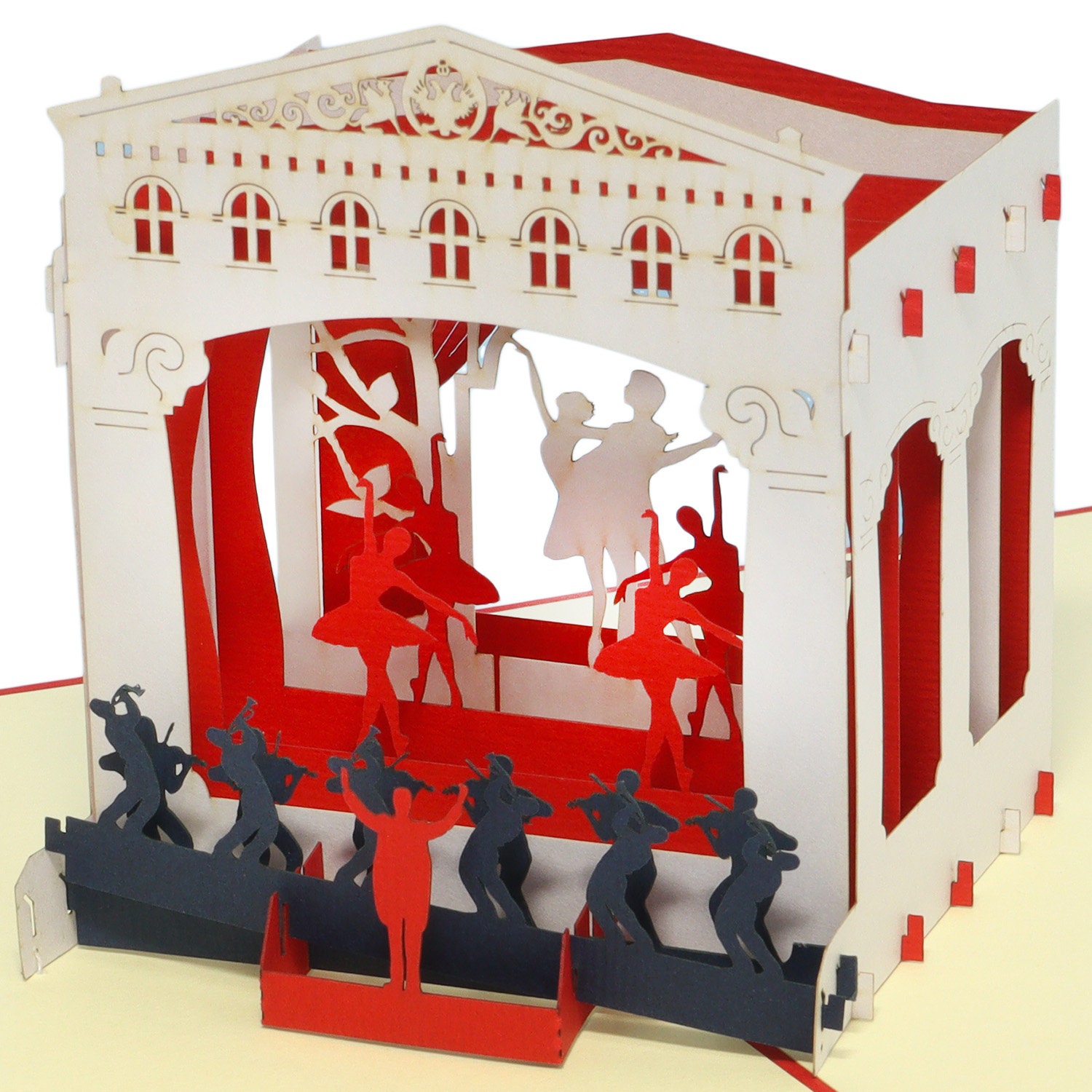 Tarjetas De Felicitación Papel 3d Pop Up Pastel Cortado Con Láser Con