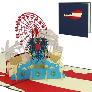 LIN17355, LINPopUp®, Cartes pop-up Autriche Vienne, Cartes POP UP Anniversaire, Cartes de vœux Bon de voyage, Vienna Skyline, N236