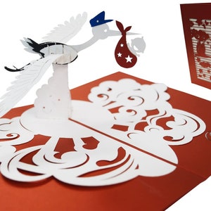 LIN17404, LINPopUp®, LIN POP-Up Cards Nacimiento, Tarjetas de felicitación Nacimiento, Tarjetas de felicitación Nacimiento, Bebé, Tarjeta para nacimiento, Niña biológica, N709