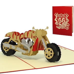 LIN17195, LINPopUp®, POP UP 3D-kaart motorfiets, verjaardagskaart wenskaart voucher fiets motorfiets, N160