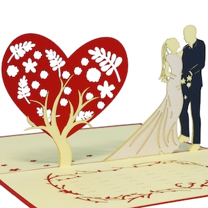 LIN17556, LINPoUp®, Biglietti POP-Up Matrimonio, Biglietti d'auguri Matrimonio, Biglietti d'auguri Matrimonio, Matrimonio, Partecipazione di matrimonio, Coppia, N312