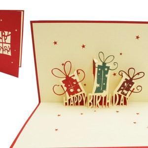 LIN17101, LINPopUp®, Pop Up 3D Karte, Geburtstagskarte, Glückwunschkarte, Happy Birthday, Pop Up Geburtstagskarte, Geldgeschenk, N4