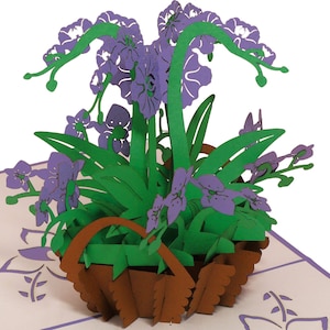 LIN17616, LINPopUp®, Tarjeta POP UP, Cumpleaños, Tarjeta Pop Up Flores, Tarjeta Día de la Madre, Tarjeta de Felicitación 3D Flor, Certificado de Regalo, Orquídea, N359