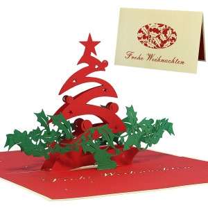 LIN17729, LINPopUp®, Carte pop-up de Noël, Carte de Noël 3D, Carte de Noël, Carte pliante 3D, Sapin, Sapin de Noël, N401