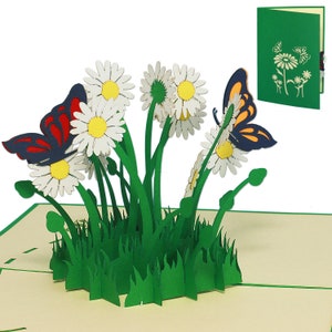 LIN17554, LINPopUp®, Pop Up Card Flowers, Birthday Card, Bouquet, Flowers, Pop Up Card Birthday, Daisies, N310