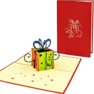 LIN17811, LINPopUp®, Biglietto POP UP - Biglietto di compleanno 3D con scatola regalo pop-up, biglietto di auguri - Biglietto pieghevole a sorpresa, N125