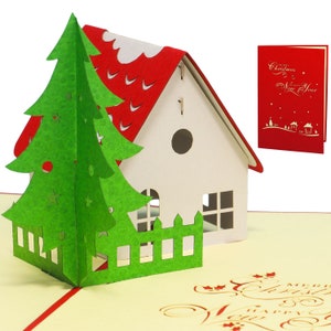 LIN17717, LINPopUp®, Tarjeta Pop Up 3D, Tarjeta de Navidad, Tarjeta de Felicitación, Casa Navidad, N414
