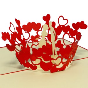 LIN17155, LINPopUp®, POP-Up kaarten bruiloft, wenskaarten bruiloft, bruiloft, vouwkaarten bruiloft, trouwkaart, koppel, N62