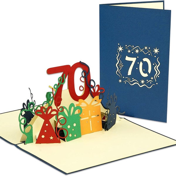 LIN17271, LINPopUp®, POP UP Karte, 3D Geburtstagskarte zum 70. Geburtstag - Jubiläums-Karte - Glückwunsch-Karte, N25