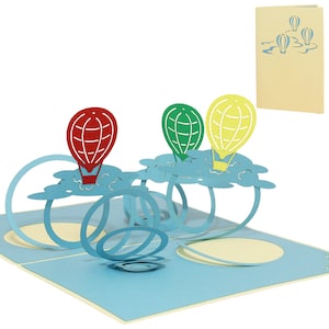 LIN17160, LINPopUp®, Pop up cartes de vœux 3D architecture bon de transport carte à collectionner montgolfières, N151