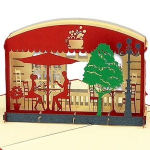LIN17595, LINPopUp®, Tarjeta POP UP - Tarjeta de vale de regalo 3D - Certificado de regalo para cena a la luz de las velas en un restaurante - Invitaciones a comida, N349