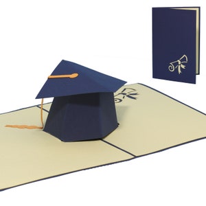 LIN17119, LINPopUp®, carte 3D pop-up, carte d’anniversaire, carte de félicitations, examen réussi, diplôme, chapeau de doctorat, N29