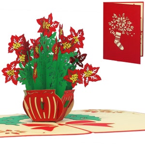 LIN17661, LINPopUp®, cartão pop-up de Natal, cartões comemorativos de Natal, cartões de Natal, estrela de Natal, N456